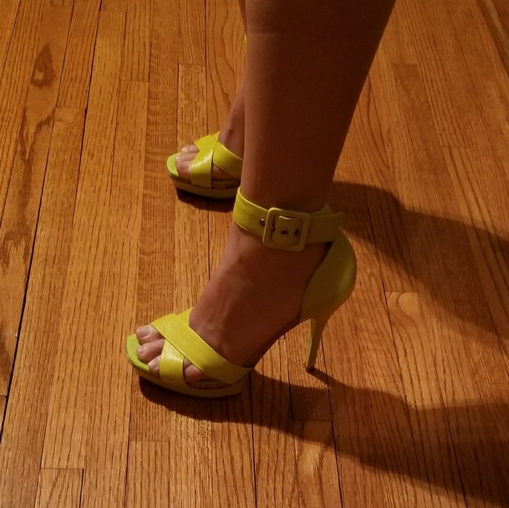 Lime ankle strap heels BCBGeneration